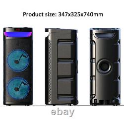 Dual 10 Subwoofer Portable Speaker System With Remote Light Mic Party Sound