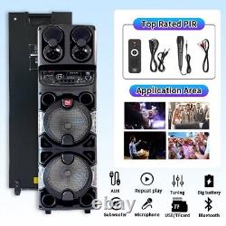 Dual 10 Woofer 4000W Bluetooth Speaker Rechargable For Party FM Karaok DJ AUX