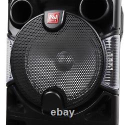 Dual 10 Woofer 4000W Bluetooth Speaker Rechargable For Party FM Karaok DJ AUX