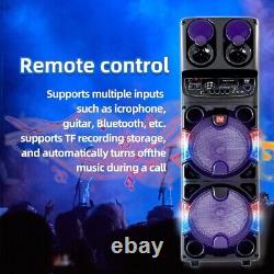 Dual 10 Woofer 4000W Bluetooth Speaker Rechargable For Party FM Karaok DJ AUX