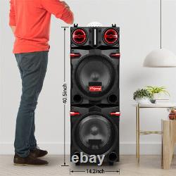 Dual 10 Woofer 9000W Bluetooth Speaker Rechargable For Party FM Karaok DJ AUX