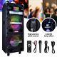 Dual 10'' Woofer Bt Party Speaker Fm Aux Tf Led Light Withmic Remote Rechargeable