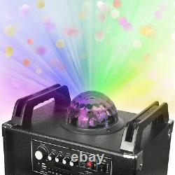 Dual 10BT Portable Party Bluetooth Speaker withKARAOKE ambient light Remote POP