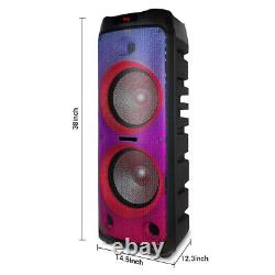 Dual 12 Bluetooth Rechargeable Party Speaker Wireless Heavy Bass Kataoke System