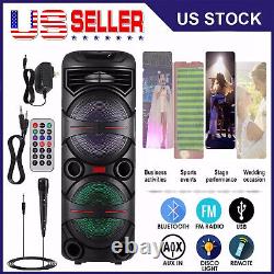 Dual 12'' Subwoofer Portable FM Bluetooth Party Speaker Heavy Bass Sound AUX NEW