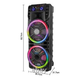 Dual 8/12 Portable Bluetooth Speaker Subwoofer Party Heavy Bass Sound System