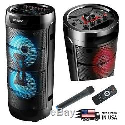 EMB 1000 Watts Rechargeable PARTY PA DJ Speaker with Light, MIC, USB, Bluetooth