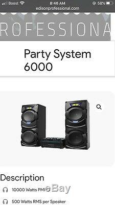 Edison Professional Party System 350 BLUETOOTH WIRELESS SPEAKER SYSTEM LED DISP