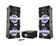 Edison Professional Party System Dual 4000 Bluetooth Speakers 2 Wired Mics