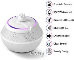 Fountain Waterproof Bluetooth Speaker, Wireless Shower Floating Party White