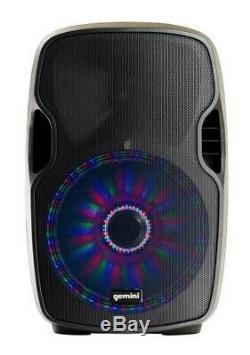 Gemini 15 2000W Bluetooth Party PA DJ Speaker with Party Lights & Stand