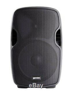 Gemini 15-inch 2000W Powered Bluetooth Party DJ Speaker with Stand Mic Remote