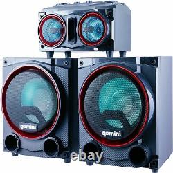 Gemini Audio 2000 Watt LED Bluetooth Party Home Stereo System Speaker Refurbish