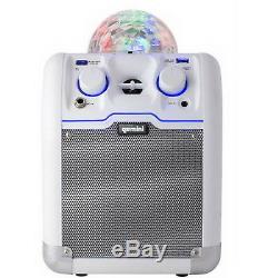 Gemini Audio House Party Speaker System with Disco Lights Ball Bluetooth White