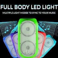 Gemini Bluetooth Wireless LED Light Color Changing Party DJ Speakers USB SD Card