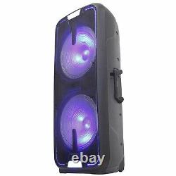 Gemini GSX-L2515BTB Dual 15 LED Bluetooth Rechargeable Party DJ PA Speaker
