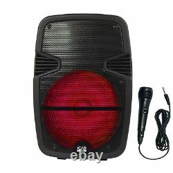 Gemini Pro Audio 15 Inch Portable Wireless Trolley Bluetooth LED Party Speakers