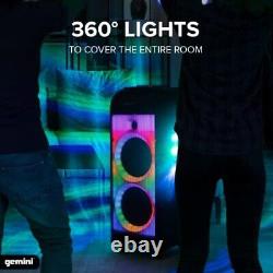 Gemini Sound GPLT-360 1000 Watt Home Bluetooth Party Speaker with LED Effects