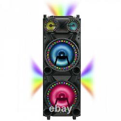 Holiday Party Speaker QFX 12'' DJ Surround LED Lights Bluetooth, 3 Inputs