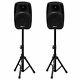 Home Party 10 1600w Powered Speakers Protable With Bluetooth Mic Speaker Stands