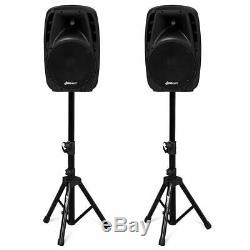Home Party 10 1600W Powered Speakers Protable with Bluetooth Mic Speaker Stands