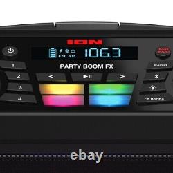 ION Audio Party Boom FX Portable Bluetooth Speaker LED Lighting, Black, iPA101A