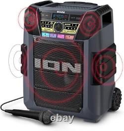 ION Block Rocker XL, Bluetooth Outdoor Party Speaker with Karaoke Microphone
