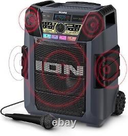 ION Block Rocker XL, Bluetooth Outdoor Party Speaker with Karaoke Microphone