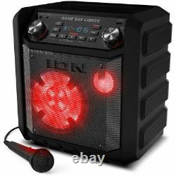 ION Game Day Lights Wireless Bluetooth Rechargeable Party Speaker with Microphone