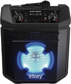 ION Party Boom 100W High-Power Bluetooth Rechargeable Speaker with Mic & Lights