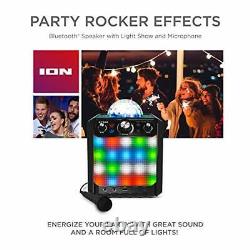 ION Party Rocker Effects Portable Bluetooth Speaker Machine with Karaoke