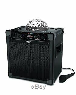 ION Speaker Bluetooth Wireless Party Rocker With Mic And Cable Karaoke Fun Light
