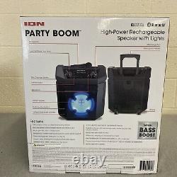 Ion Party Boom High-Power Rechargeable Portable Bluetooth Speaker with Lights