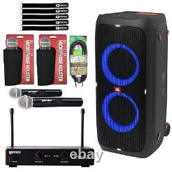 JBL Partybox 310 Rechargeable Bluetooth LED Karaoke Party Speaker, Wireless Mics