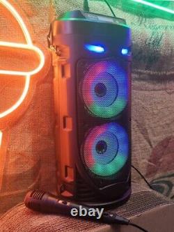 LED Portable Bluetooth Speaker With Mic Wireless Stereo Subwoofer Party Karaoke