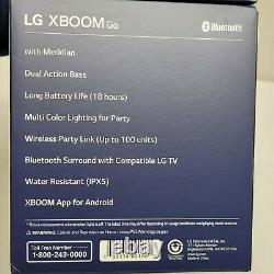 LG XBOOM Go with Meridian LED Party Lights Water Resistant Bluetooth speaker NEW