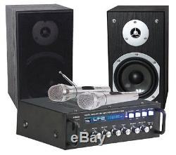 LTC Karaoke Sound System STAR4-MKII Party DJ inc 2 x Mic Bluetooth USB