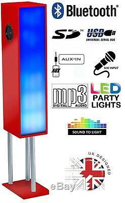Large Bluetooth Megasound Tower Party Speaker with LED Lights Floor Standing