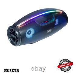 Laser Portable Bluetooth Party Speaker Boombox LED Lights USB AUX