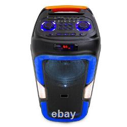 Loud Bluetooth Speaker Rechargable Dual 10 Subwoofer Party Karaok DJ LED FM