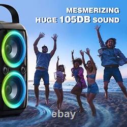 Loud Bluetooth Speakers with Subwoofer, 80W Party Portable Outdoor Speakers
