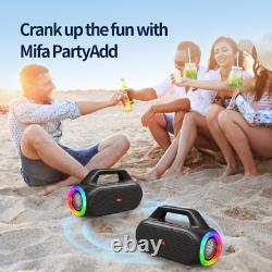 MIFA Bluetooth Speaker Wireless Outdoor Waterproof Black LED Light for Party
