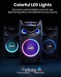 Moukey 160W Bluetooth Karaoke Machine 10 PA System Speaker DJ Light Party