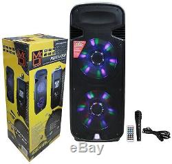 Mr DJ PSBAT6200 Dual 15 PA Speaker Party Music System SD FM USB Mic Bluetooth