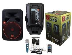 Mr Dj 15 Powered 3000w Pro Dj Bluetooth Usb Pa Led Speaker Karaoke MIC