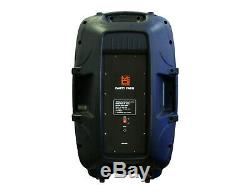 Mr Dj 15 Powered DJ PA Speaker System Mixer+Stands Bluetooth/USB/SD/LED