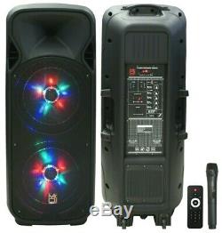 Mr. Dj Lets Party Dual 12 Speaker with Built-in Bluetooth, Rechargeable Battery