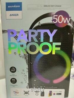 NEW Anker Soundcore Rave Neo 50W Party Proof Wireless Speaker Black A3395Z11