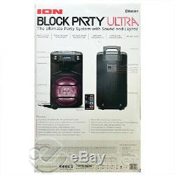 NEW ION BLOCK PARTY ULTRA BLUETOOTH KARAOKE PA SYSTEM with MIC & LIGHT EFFECTS