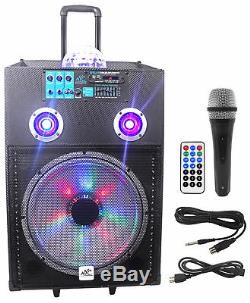NYC Acoustics N15AR 15 600w Rechargeable Powered Bluetooth Party Speaker w Mic